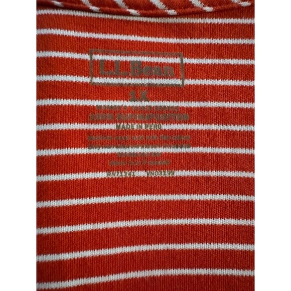 LL Bean Womens Orange White Striped Open Cardigan Plus Size 1X - Picture 5 of 6